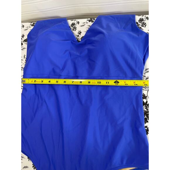SummerSalt The Ruched Backflip One Piece Swimsuit Womens Size 18LT Blue NWT - Picture 9 of 10